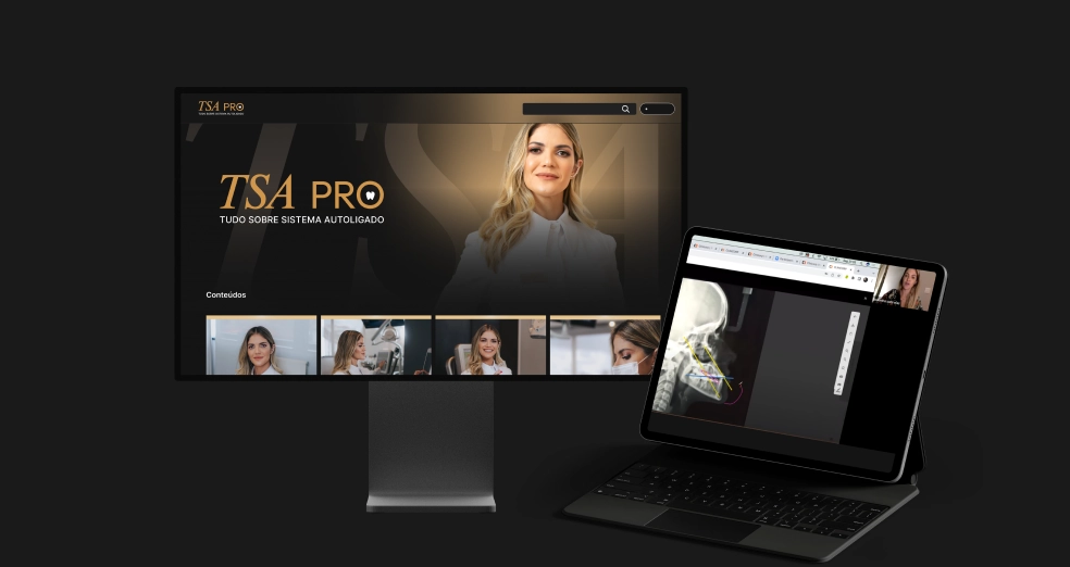 Plataforma TSA PRO com aulas online de Sistema Autoligado no computador e no tablet